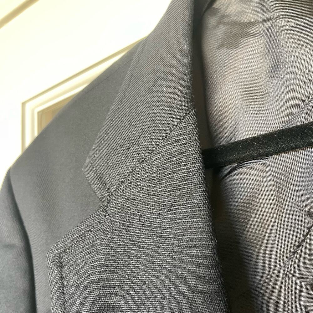 Brooks Brothers Men’s Brooksease Black Wool Blazer Gold Buttons Size 45R - Picture 5 of 16